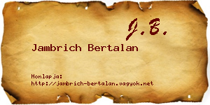 Jambrich Bertalan névjegykártya